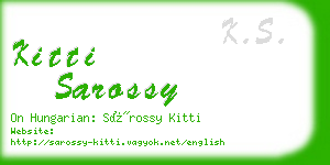 kitti sarossy business card